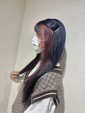 エヌプラス(N+) 黒髪グラデヘアーオリーブグレー小顔に見せるヘアココアベージュ