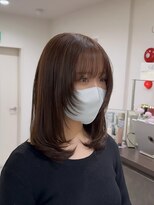 ノブレス(NOBLESSE)&nbsp;ミディアムワンホンヘア×フェイスウルフ