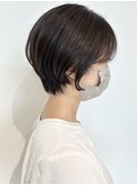福井　大和田　丸みショート　アッシュカラー　レザーカット