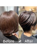 イメチェン【before &after】カット+白髪ぼかし+髪質改善TR
