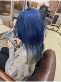 クリアブルーレイヤーカットインナーカラーケアブリーチ20代