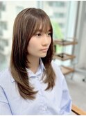 韓国前髪顔周り×小顔レイヤー[横浜/縮毛矯正/丸型卵型逆三角形]