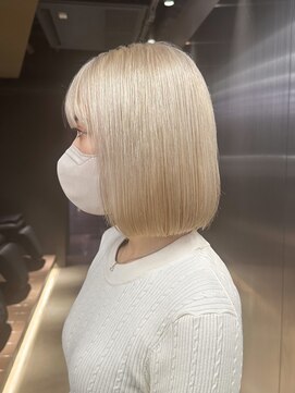 エン 栄店(enne) ココアベージュ/クラゲヘアー/ボブレイヤー/小顔/ミニマルボブ