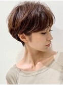 ショートヘア/絶壁解消/癖毛くせ毛前髪あり/大人マッシュ/耳かけ