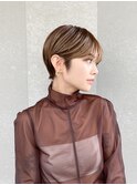 ハンサムショート/丸みショートボブ/20代30代40代50代/顔周り