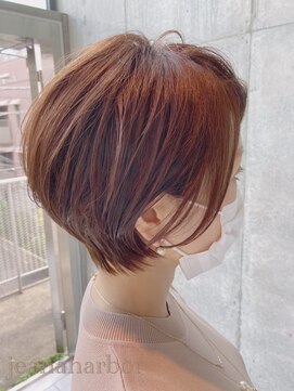 ジーナハーバー(JEANA HARBOR) 30代、40代、50代大人ショートボブ☆耳かけハイトーンカラー☆