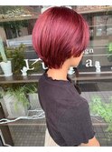 ハンサムショート×レッドカラー
