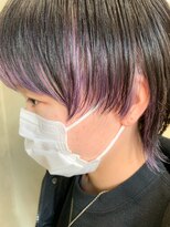テトヘアー(teto hair) ウルフ、インナーカラー、ペールパープル、フェイスフレーミング
