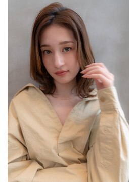 ケアリー 武蔵小杉(Carelly) 大人かわいい前髪セシルカットココアブラウンフリンジウェーブ