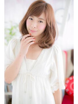 ミック ヘアアンドメイク アップ 駒込店(miq Hair&Make up) くびれカールが大人かわいいミルキーベージュミディc1