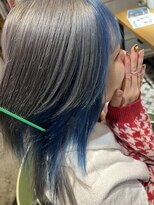 アース 綱島店(HAIR&MAKE EARTH) インナーカラー  ブルー×グレージュ