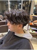 波折りパーマ