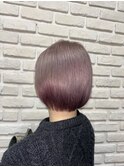 ホワイトピンクラベンダー、切りっぱなしボブ
