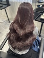 ソヨン 金山店(SOYON)&nbsp;黒髪/ピンクラベンダー/レイヤーロング/前髪パーマ/髪質改善