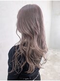 美髪ロング顔周りレイヤーホワイトブロンド_ba381061