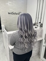 ウィステル(wistell)&nbsp;【エクステ80枚】グレーシルバー×ホワイトハイライト