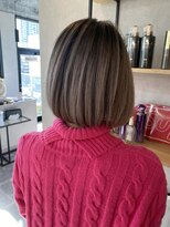 エル オオサカ 心斎橋店(L. OSAKA)&nbsp;バレイヤージュボブ_グレージュカラーボブウルフ_Y60