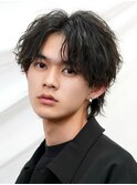 波巻きツイストスパイラルニュアンスフェザーシャドウパーマ
