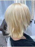 ハイトーン ウルフカット 抜きっぱ ダブルカラー