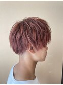 マッシュ×ピンクベージュ