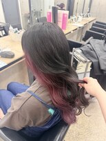 アジールヘア 赤羽(agir hair)&nbsp;垢抜けインナーカラーブリーチあり青みピンク×30代40代美容