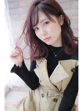 ソードリーフ(swordlief hair&spa) 可愛いチェリーレッドミディ