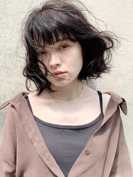 アイティー バイ アルバム 中野店(IT by ALBUM) ニュアンスボブ_ハイライトカラーセミウェットウェーブ_7837