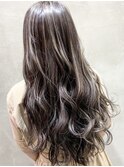 ハイライト白髪ぼかしハイライトバレイヤージュインナーカラー
