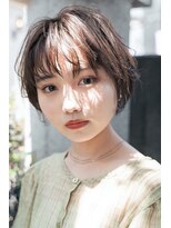 メーヴェ(Mowen) mowen 南堀江　丸みショート×ミルクティーベージュ×外国人風