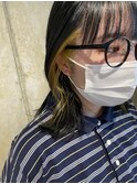 グレージュ × イエロー/イヤリングカラー