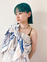 ヌウ(nuu)&nbsp;(Kiriyama)ターコイズブルー/ボブ/ブルー/20代30代/ダブルカラー