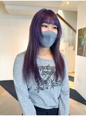 パープルカラー×ロング