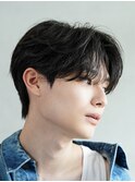 渋谷フェザーパーマフェザーショート大人刈り上げセンターパート
