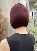 【GEEKS渋谷】ローズブラウン/秋カラー/切りっぱなしボブ/透明感