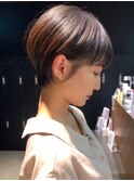 暗めカラーグランマッシュショートボブ