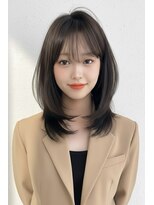 ヘアーアートシフォン 川口東口店(hair art chiffon)&nbsp;ココアベージュの小顔ミディアムくびれヘア