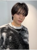 メンズカットパーマニュアンス毛流れシースルーマッシュ渋谷