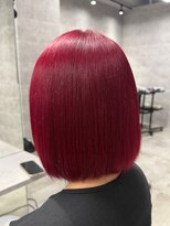 ルイス(L'wis) ピンクレッド ハイトーンボブ 学割 渋谷