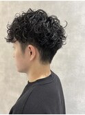 メンズツーブロックメンズパーマ波巻きツイストスパイラル