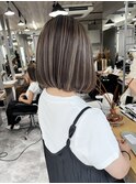 【ハイライト】ベージュハイライトバレイヤージュ