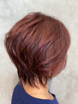 オーガニック ヘアサロン クスクス(organic hair salon kusu kusu) 抜け感ウルフ×チェリーレッド