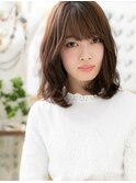 ■斜めバングくせ毛風栗色くるくるカール202-2浦和20代30代40代