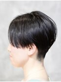 刈り上げショート黒髪/グレーベージュ/レイヤーロング