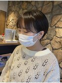 切りっぱなしボブ/エアリーロング/美髪/ピンクブラウン/ショート