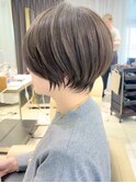 ニュアンスカラー/前下がりショート/斜めバング絶壁解消【橋本】