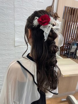 アメイジングヘアー 中沢店(AMAZING HAIR) 成人式セット/お呼ばれヘア/ハーフアップ/二次会ヘア/ロングヘア