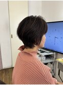 ナチュラルショート×マロンベージュ