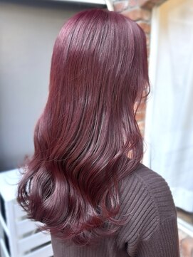 ラレイ ハラジュク(Lalei harajuku) 【白石】ブリーチなしピンクブラウン赤髪暖色艶カラー原宿