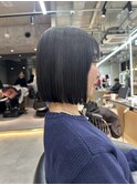 黒髪カタログオリーブグレーココアベージュ小顔に見せるヘア博多