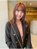 大人上品なピンクベージュ◎ブリーチなしレイヤーミディ